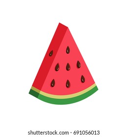 Watermelon sign vector icon. Realistic 3d ripe fruit illustration. Business concept simple flat pictogram on white background.