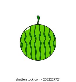 Watermelon simple clipart or cartoon. watermelon summer fruit vector.