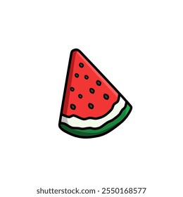 Watermelon with simple colour and vector art