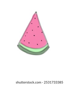 Watermelon simple drawing isolated on white
