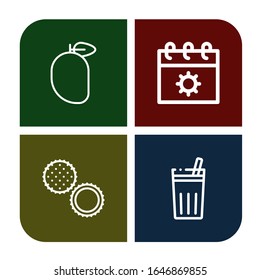 watermelon simple icons set. Contains such icons as Mango, Summer, Rambutan, Chicha de frutilla, can be used for web, mobile and logo