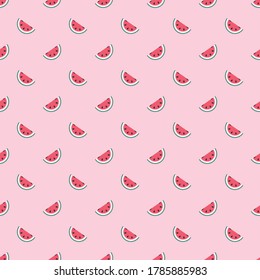 Watermelon simple repeat pattern. Seamless pattern design with watermelon elements for the Summer.