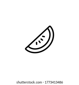 Watermelon simple thin line icon vector illustration