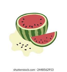 Watermelon simple vector flat illustration