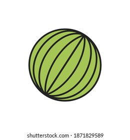 Watermelon, simple vector icon, filled outline.