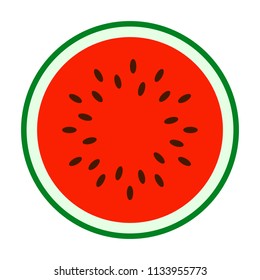 Watermelon simple vector illustration in trendy flat style. Healthy natural food. Juicy watermelon slice. fruit or berry