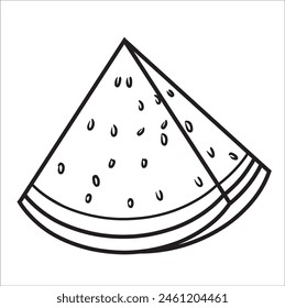 Watermelon Sketch is illustration of watermelon. it is good for drawing book or coloring book for educational kids or children, also it can used by adult  too.
