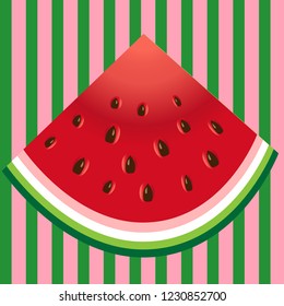 Watermelon slice background with seed and skin texture