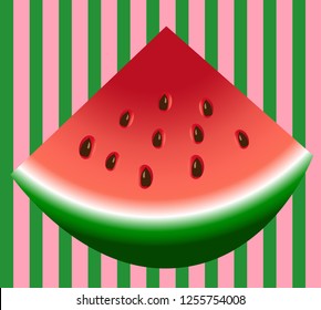 Watermelon slice background with seed and skin texture