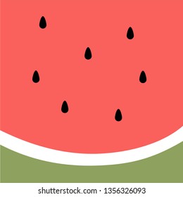 Watermelon slice background with seed and skin texture