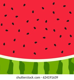 Watermelon slice background with seed and skin texture