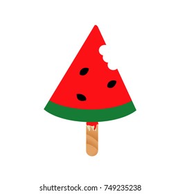Watermelon Slice with a bite