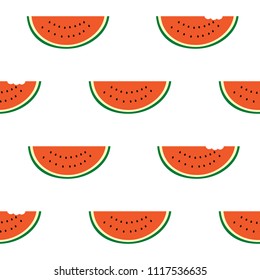 Watermelon slice with bite pattern