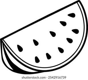 Watermelon Slice Black Vector Design