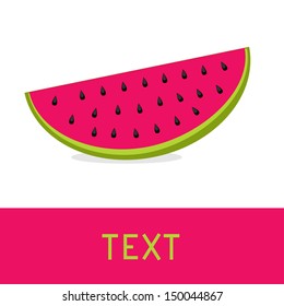 Watermelon slice card. Vector illustration