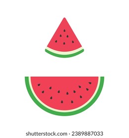 Ilustración de dibujos animados de la sandía en la parte de agua, ilustración vectorial. Mejor uso para imágenes de perfil o cualquier diseño relacionado con frutas.