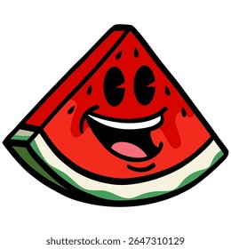 Watermelon Slice Cartoon Mascot Character Design