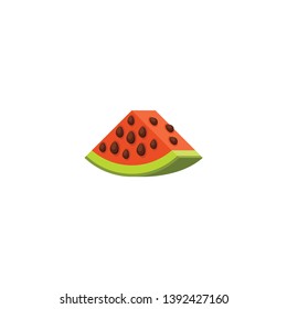 watermelon slice cartoon vector on a white background
