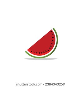 Watermelon slice character with funny face. Happy cute cartoon watermelon emoji set. Healthy vegetarian food character vector illustration