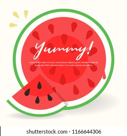 Watermelon Slice Composition – Copy Space 