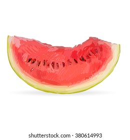 watermelon slice, cut, red, isolated vector