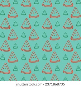 Recorte de la barra de sandía sin problemas repetición de moda patrón de moda ilustración vectorial fondo