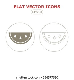 Watermelon slice cut vector icon.