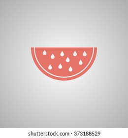 Watermelon slice cut vector icon. Flat design style eps 10