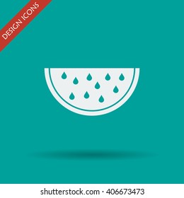 Watermelon slice cut vector icon. Flat design style eps 10