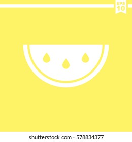Watermelon slice cut vector icon.