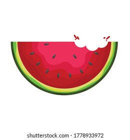 watermelon slice design vector simple