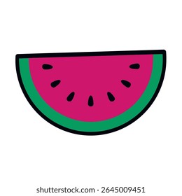 Watermelon slice displays freshness summertime snack isolated design