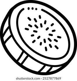 Watermelon slice doodle vector icon and illustration