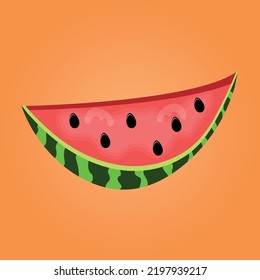 Watermelon slice drawing vector art.