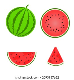 Watermelon slice flat design isolated on white background