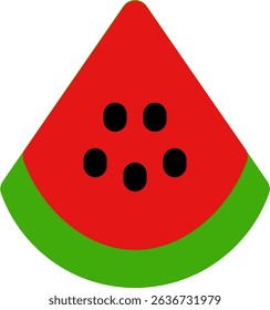 Watermelon Slice flat icon design style