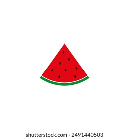 Watermelon slice flat style color icon symbol Vector logo design template