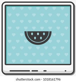 Watermelon slice flat vector icon.