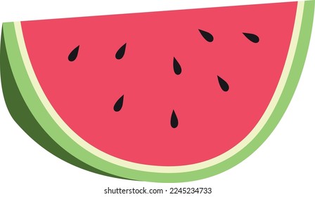 Wassermelonscheibe. Neues Sommersymbol. süß