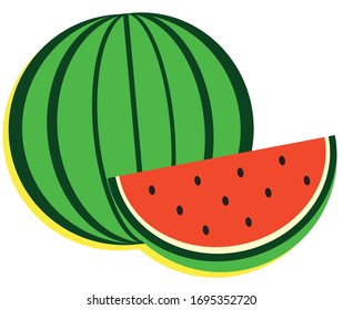 Watermelon slice fruit icon vector