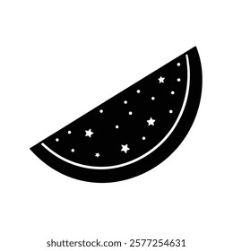 Watermelon Slice Fruit Silhouette Vector Icon