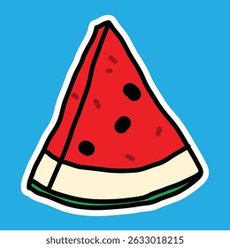 Watermelon Slice Fruit Sticker
Cartoons Cute Funny Drawing Sketch Doodle Illustration Hand Drawn Freehand Free Hand