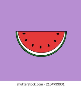 watermelon slice graphic illustration vector. suitable for children's educational books and others.