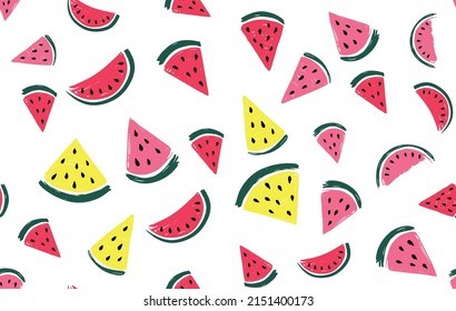 Wassermelone Slice handgezeichnet Illustration. 