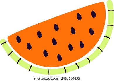 Watermelon Slice Hand Drawn Vector Illustration