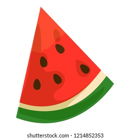 Watermelon Slice Icon. Cartoon Of Watermelon Slice Vector Icon For Web Design Isolated On White Background