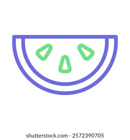 Watermelon slice icon. Concept of summer, healthy food, and freshness.