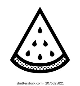Watermelon Slice. Icon Filled with Dots.