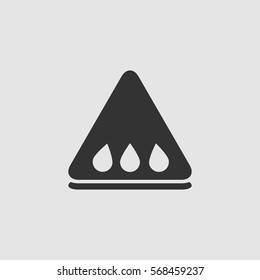 Watermelon slice icon flat. Black pictogram on grey background. Vector illustration symbol