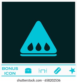 Watermelon slice icon flat. Blue pictogram on dark background. Vector illustration symbol and bonus icons